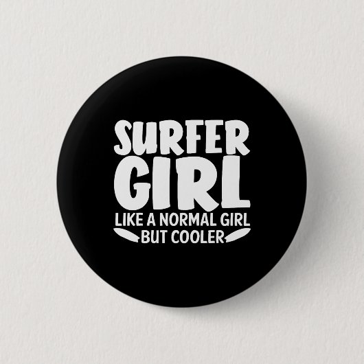 Grappig ontwerp voor vrouwen moeder surf surfen ronde button 5,7 cm (Voorkant)