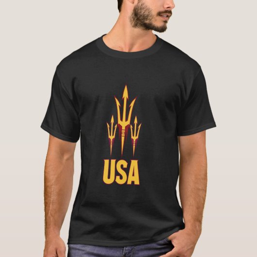 grappig ontwerp zon duivels Met de Verenigde State T-shirt (Voorkant)