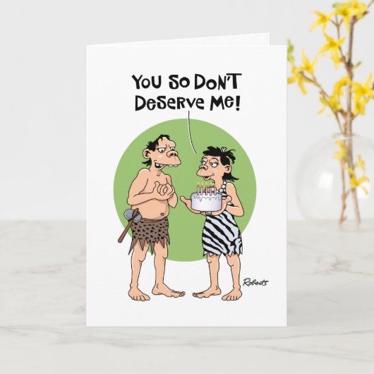 Grappig onverdiende mannendag kaart (Gele Bloem)