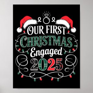 Grappig Onze Eerste Kerst Verloving 2025 Koppelpyj Poster