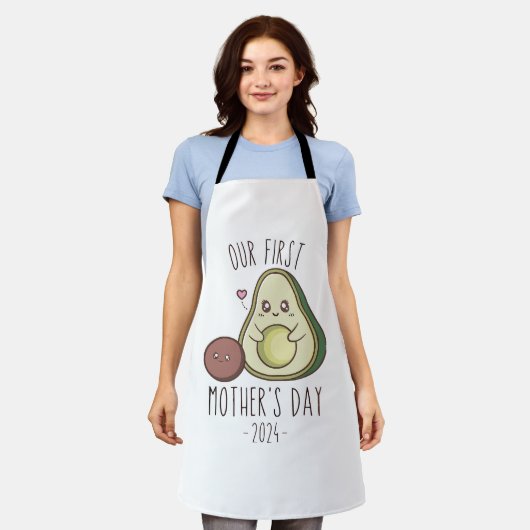 Grappig onze eerste Moederdag Schort (Gedragen)