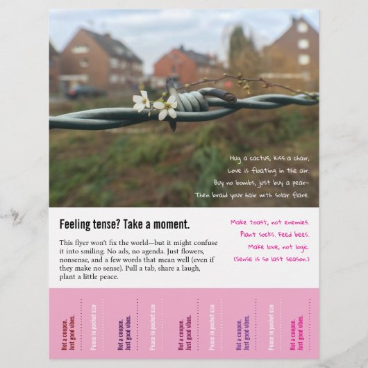 Grappig, onzin vers met Tear-Off Tabs Flyer (Voorkant)