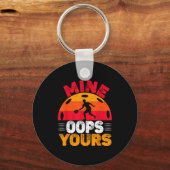 Grappig oops pickleball duo paddle spelers sport sleutelhanger (Voorkant)