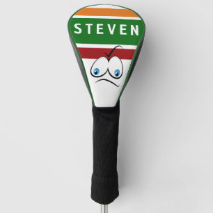 Grappig Oordelend Gezicht Retro Gestreepte Golf Pa Golfheadcover