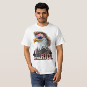 Grappig op 4 juli: American Bald Eagle en Mullet T-shirt (Voorkant volledig)