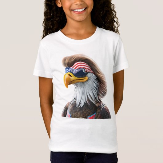 Grappig op 4 juli: American Bald Eagle en Mullet T-shirt (Voorkant)