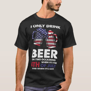 Grappig op 4 juli Beer Lovers American Distress T-shirt