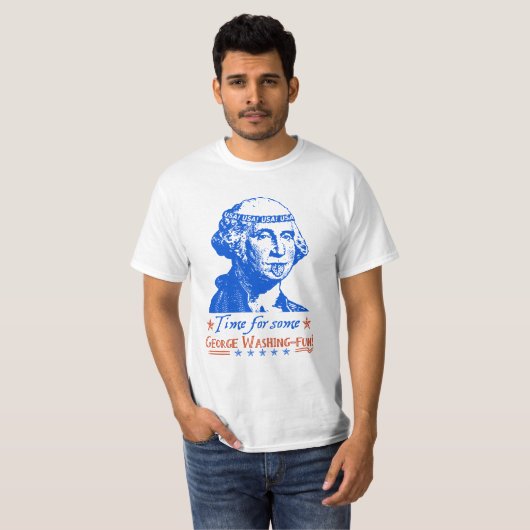 Grappig op 4 juli George Washington Humor Summer T-shirt (Voorkant volledig)