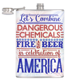 Grappig op 4 juli vuurwerk Beer Onafhankelijkheids Heupfles