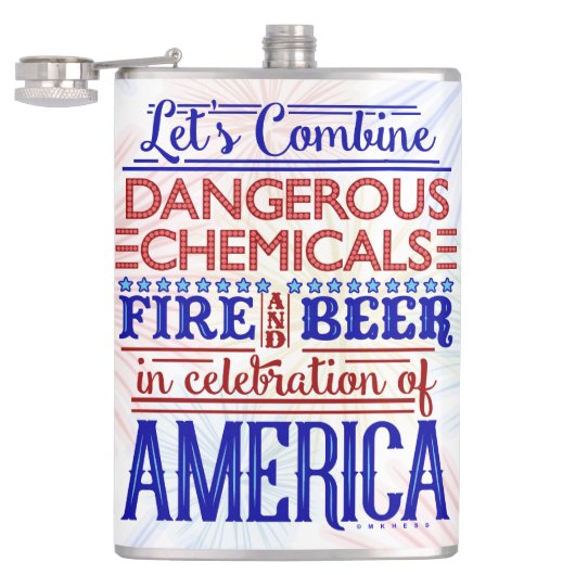 Grappig op 4 juli vuurwerk Beer Onafhankelijkheids Heupfles (Geopend)