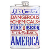 Grappig op 4 juli vuurwerk Beer Onafhankelijkheids Heupfles (Voorkant)