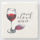 Grappig op Cloud Wine Onderzetter (Voorkant)