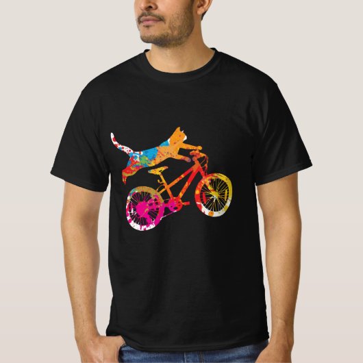 Grappig op een fiets in verf. t-shirt (Voorkant)