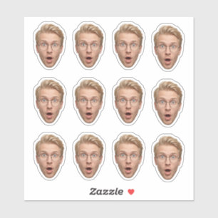 Grappig op maat gemaakt gezicht vrijgezellenfeest sticker