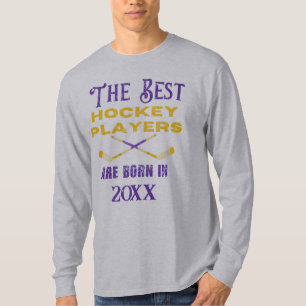 Grappig op maat gemaakt hockey geboortejaar verjaa t-shirt