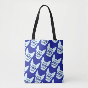 Grappig op maat gemaakt honden gezicht foto patroo tote bag