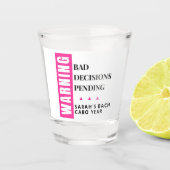 Grappig op maat gemaakte bruidsentourage feestfavo shot glas (Voorkant)