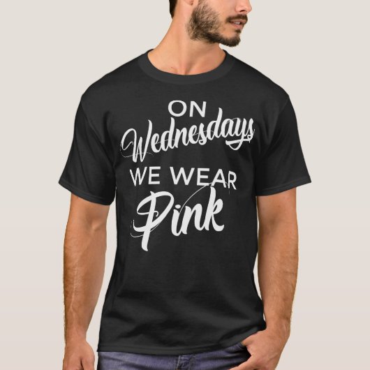 Grappig op woensdag Draag we roze T-shirt (Voorkant)