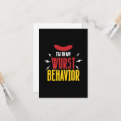 Grappig Op Wurst Gedrag Oktoberfest Kaart (Voorkant / Achterkant in situ)