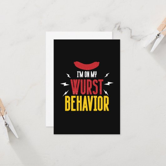 Grappig Op Wurst Gedrag Oktoberfest Kaart (Voorkant / Achterkant in situ)
