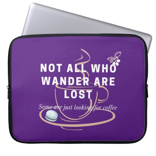Grappig op zoek naar Muismat Coffee Quote Gel Laptop Sleeve (Voorkant)