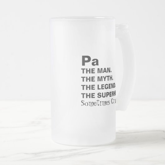 Grappig Opa Grumpy Man Myth Legend Matglas Bierpul (Voorkant rechts)