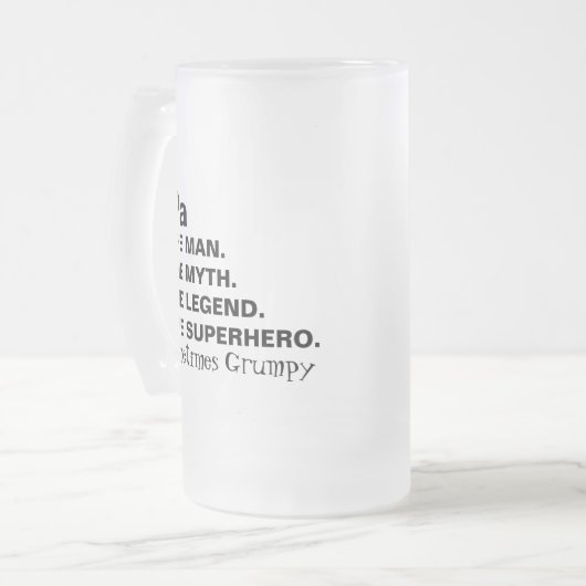 Grappig Opa Grumpy Man Myth Legend Matglas Bierpul (Voorkant links)