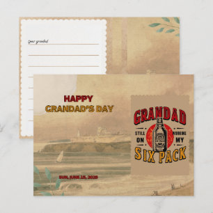 Grappig Opa Six Pack Briefkaart - Vaderdag