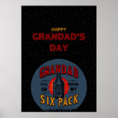 Grappig Opa Six Pack Poster - Vaderdag Beer (Voorkant)