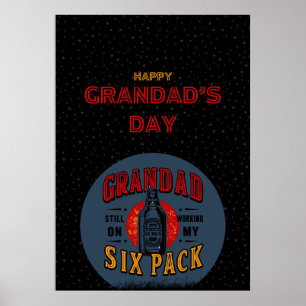 Grappig Opa Six Pack Poster - Vaderdag Beer