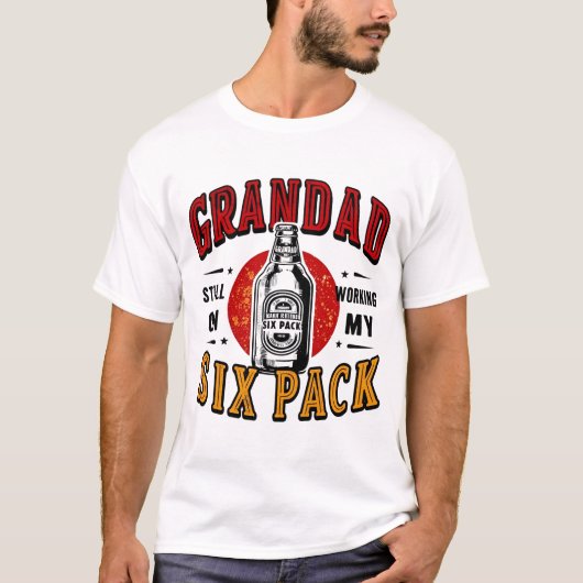 Grappig Opa Six Pack T-shirt -Vaderdag Beer Gift (Voorkant)