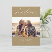 Grappig Open Bar Foto bruiloft Save The Date (Staand voorkant)