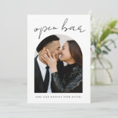 Grappig "Open Bar" Foto bruiloft Save the Date (Staand voorkant)