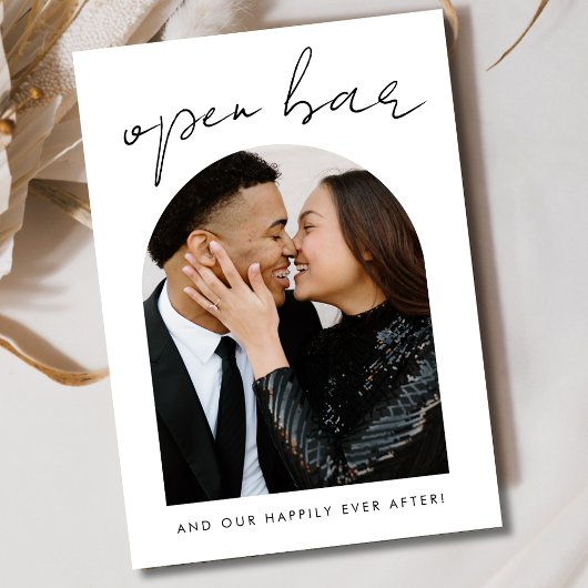 Grappig "Open Bar" Foto bruiloft Save the Date