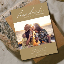 Grappig Open Bar Foto bruiloft Save The Date