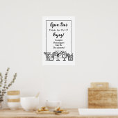 Grappig Open Bar Huwelijksbord Poster (Keuken)
