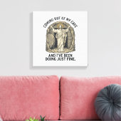Grappig Opgstanding Grotten Vintage Gravure Shirt Canvas Afdruk (Insitu (Woonkamer))