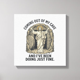 Grappig Opgstanding Grotten Vintage Gravure Shirt  Canvas Afdruk