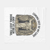 Grappig Opgstanding Grotten Vintage Gravure Shirt Fleece Deken (Voorkant (Horizontaal))
