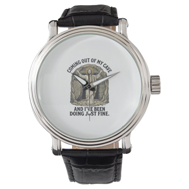 Grappig Opgstanding Grotten Vintage Gravure Shirt  Horloge (Voorkant)