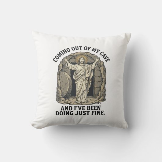 Grappig Opgstanding Grotten Vintage Gravure Shirt Kussen (Voorkant)