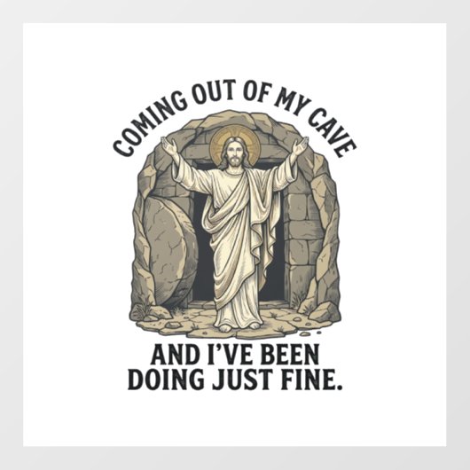 Grappig Opgstanding Grotten Vintage Gravure Shirt Raamsticker (Vel)