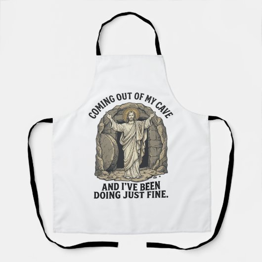 Grappig Opgstanding Grotten Vintage Gravure Shirt  Schort (Voorkant)
