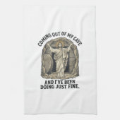 Grappig Opgstanding Grotten Vintage Gravure Shirt Theedoek (Verticaal)
