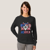 Grappig opknoping met husky mam merica 4 juli t-shirt (Voorkant volledig)