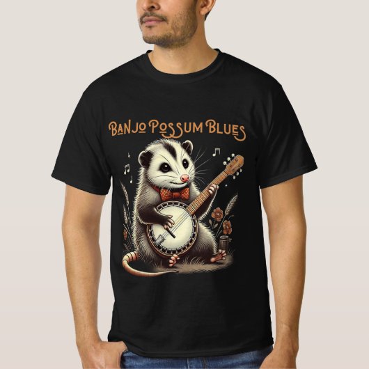 Grappig Opossum Spelen Banjo Shirt (Voorkant)