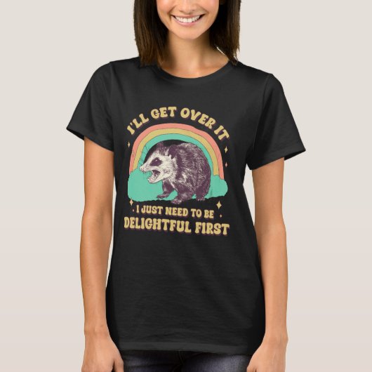 Grappig Opossum T-shirt Dramatisch Maar Charmante  (Voorkant)