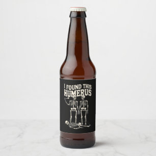 Grappig opperarmbeen skelet woordgrap Halloween-fe Bier Etiket
