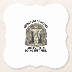 Grappig Opstanding Grot Vintage Gravure Shirt De Kartonnen Onderzetters