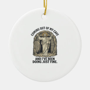 Grappig Opstanding Grotten Vintage Gravure Shirt D Keramisch Ornament
